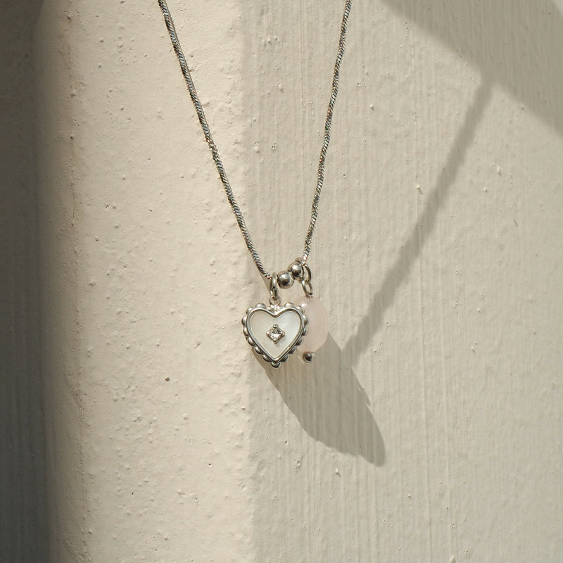 Tattoo Blush Heart Necklace [Waterproof]