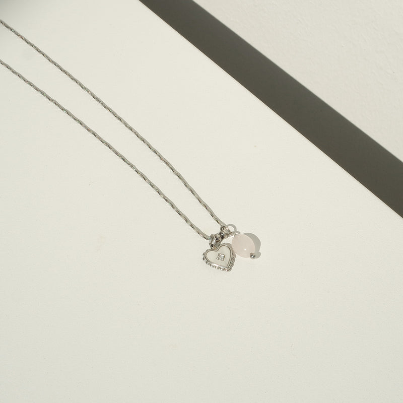 Tattoo Blush Heart Necklace [Waterproof]