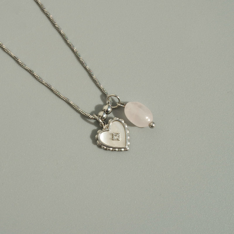 Tattoo Blush Heart Necklace [Waterproof]