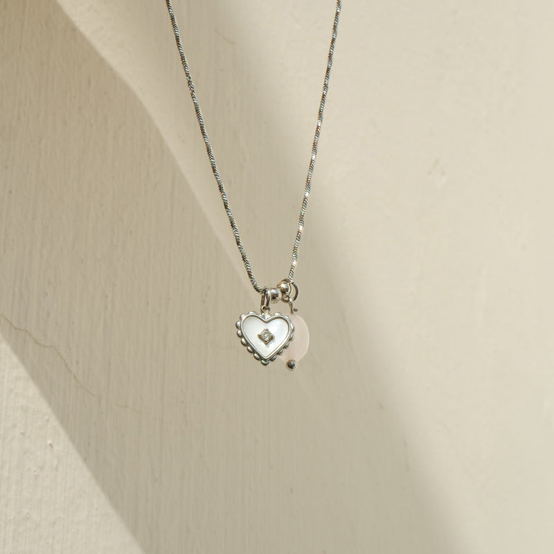 Tattoo Blush Heart Necklace [Waterproof]