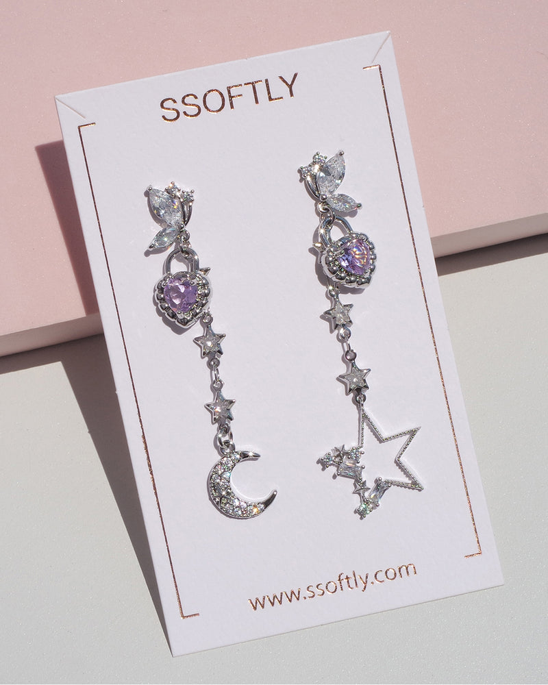 Selenic Night Earrings In Violet