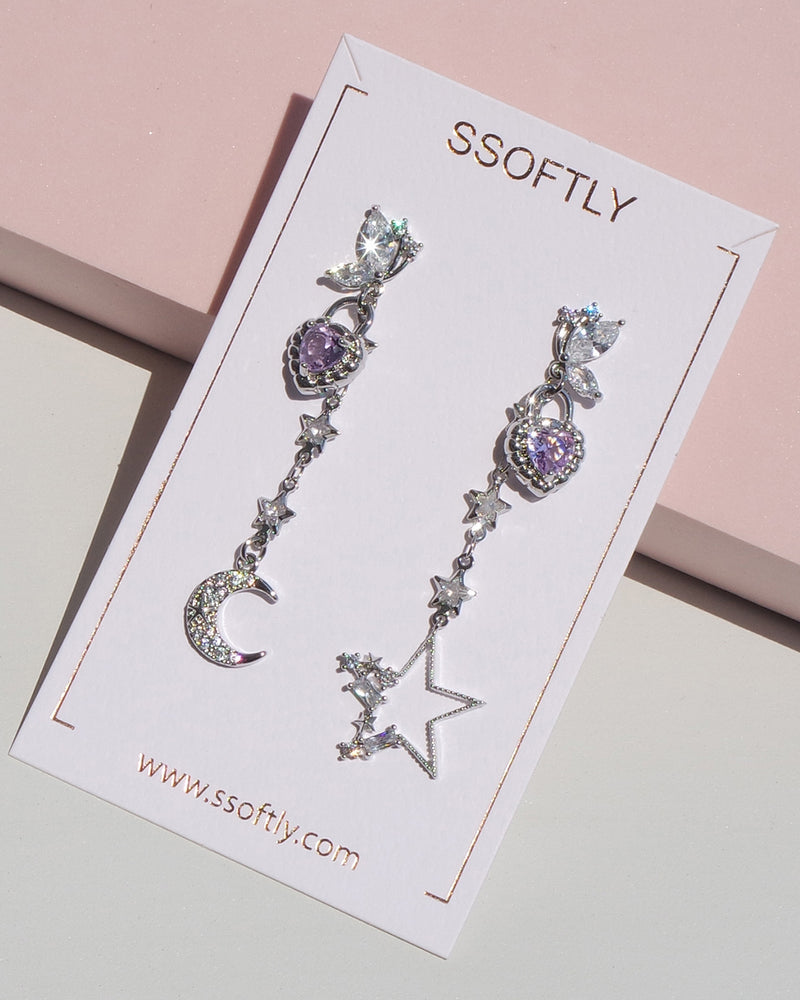 Selenic Night Earrings In Violet