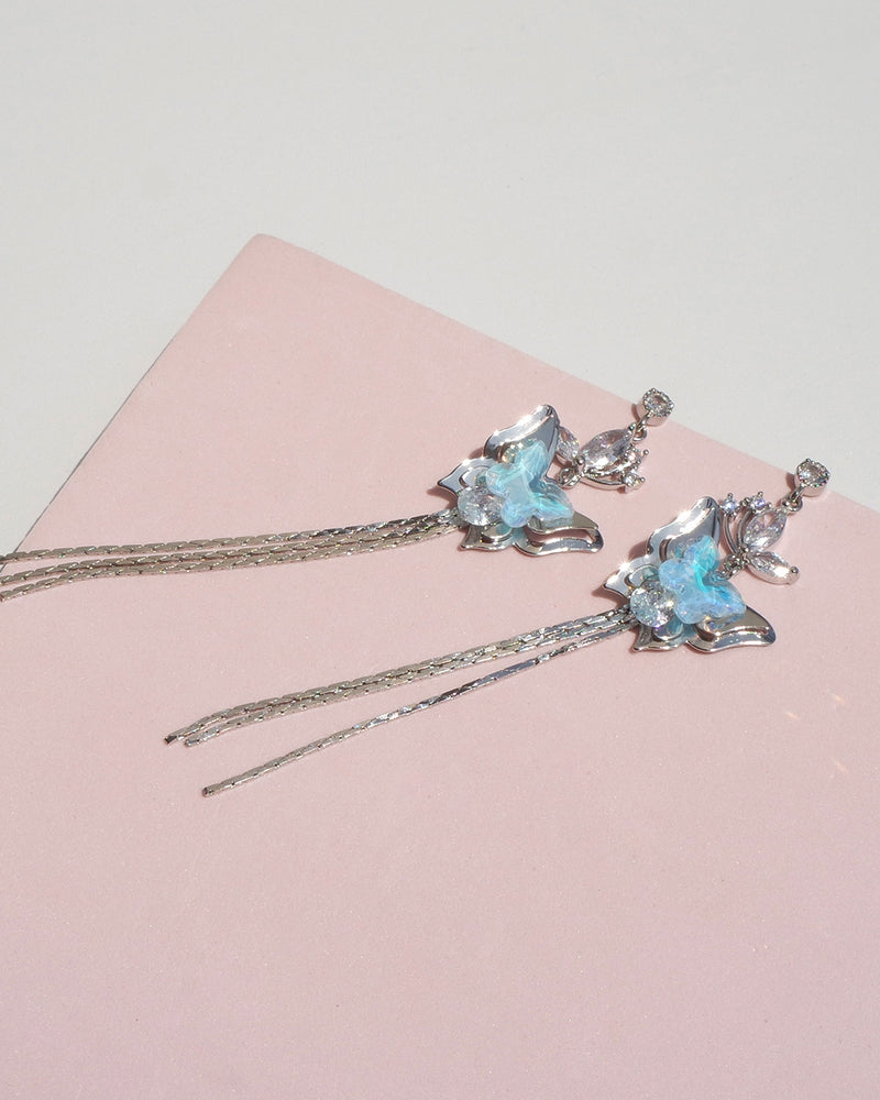 Winged Wonder Earrings In Blue