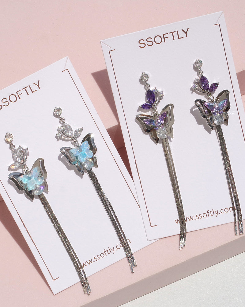 Winged Wonder Earrings In Violet