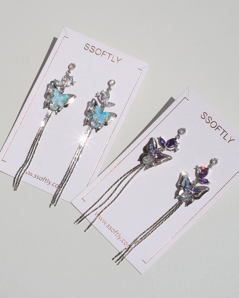 Winged Wonder Earrings In Violet