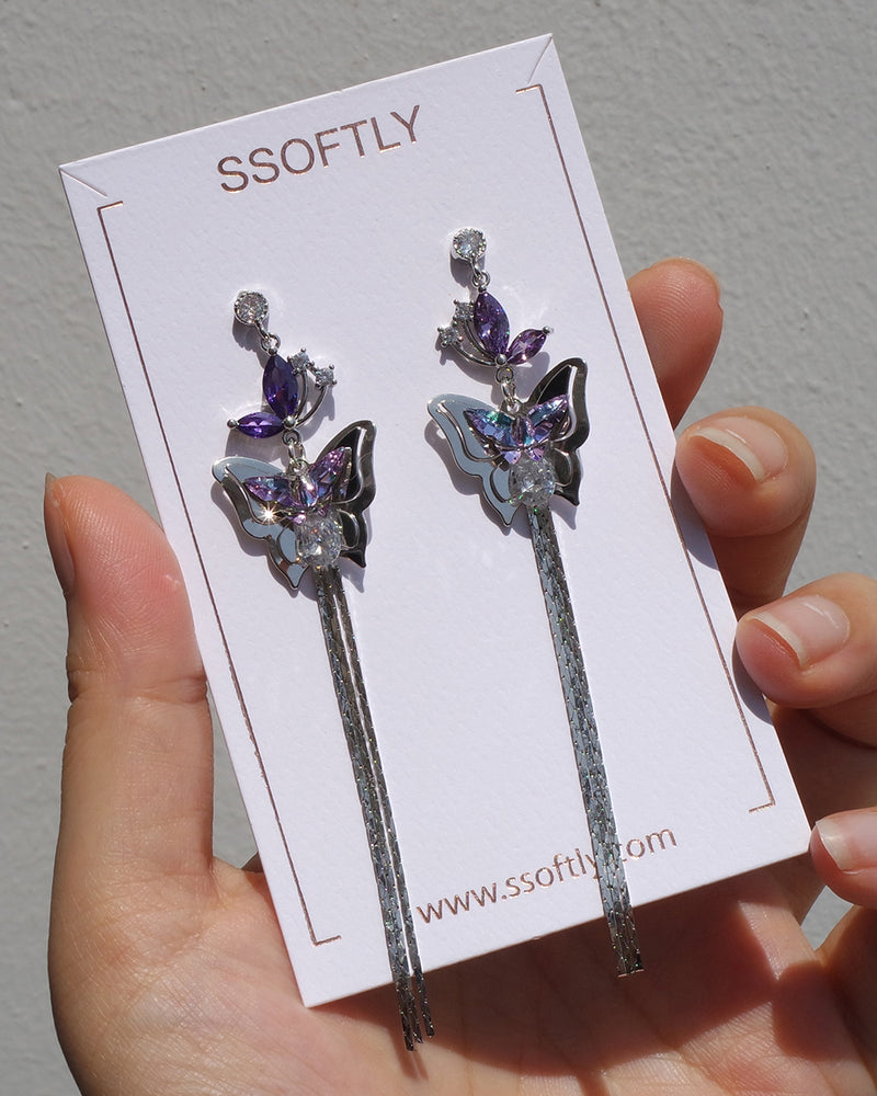 Winged Wonder Earrings In Violet