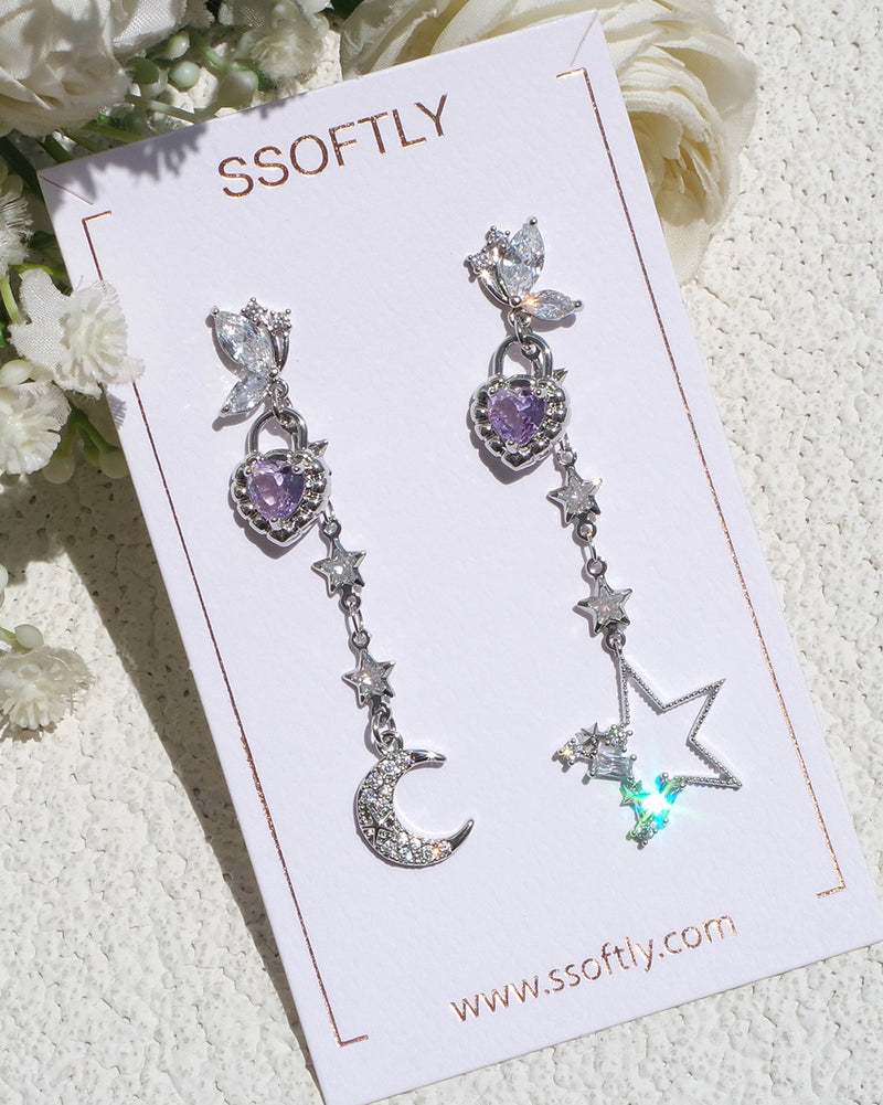 Selenic Night Earrings In Violet