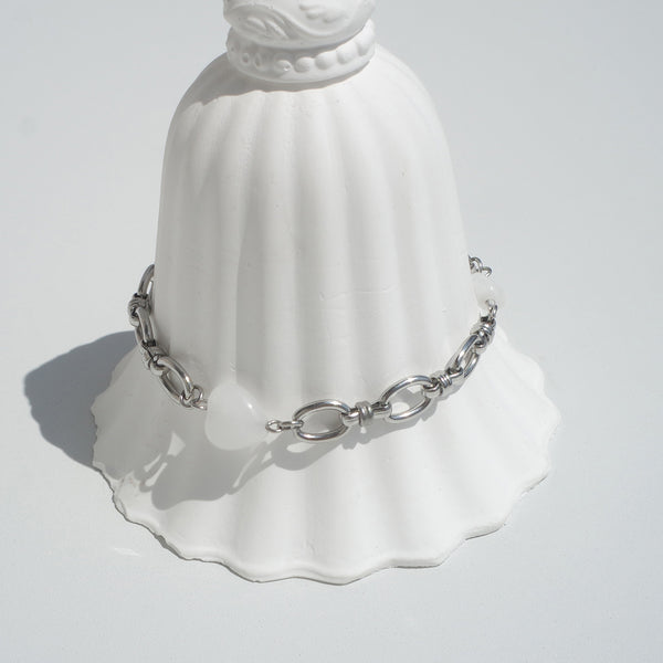 Tattoo Daydream Link Bracelet In White Jade [Waterproof]