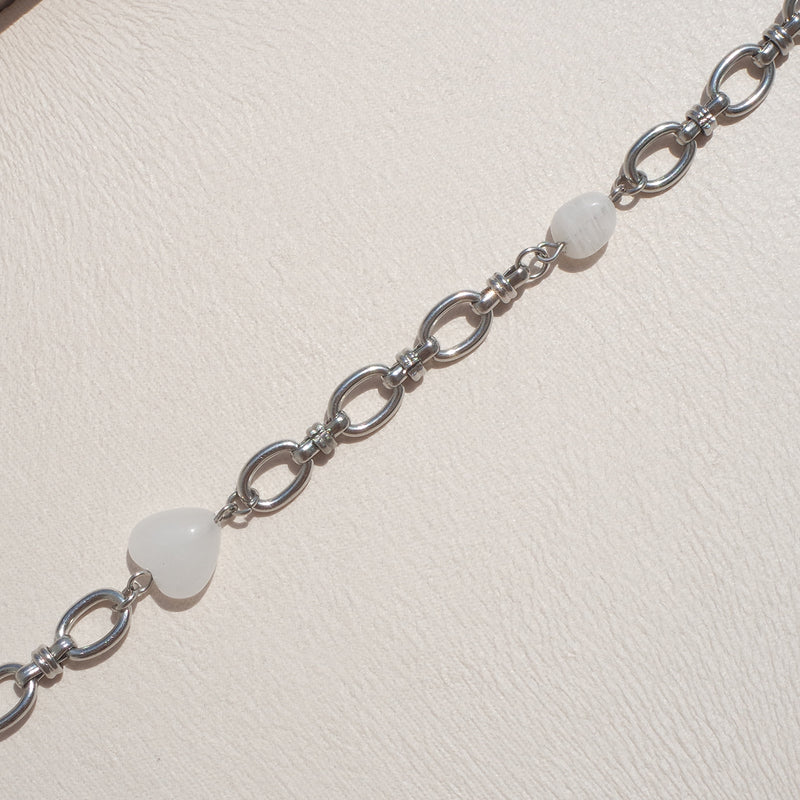 Tattoo Daydream Link Bracelet In White Jade [Waterproof]